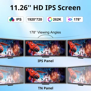 Lecteur vidéo multimédia IPS à écran tactile de 11,26 pouces, DVR 4K portable, enregistreur de conduite sans fil CarPlay/Android Auto à double objectif 8 meilleurs lecteurs DVD portables avec écran en vente - No 6