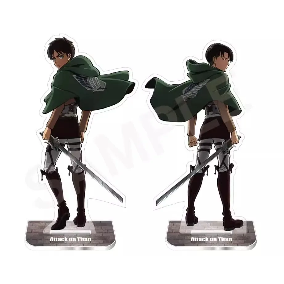 Game Eren Yeager Levi Ackerman Acrylic Stand Doll Anime Figure Model Plate Cosplay Toy for Gift