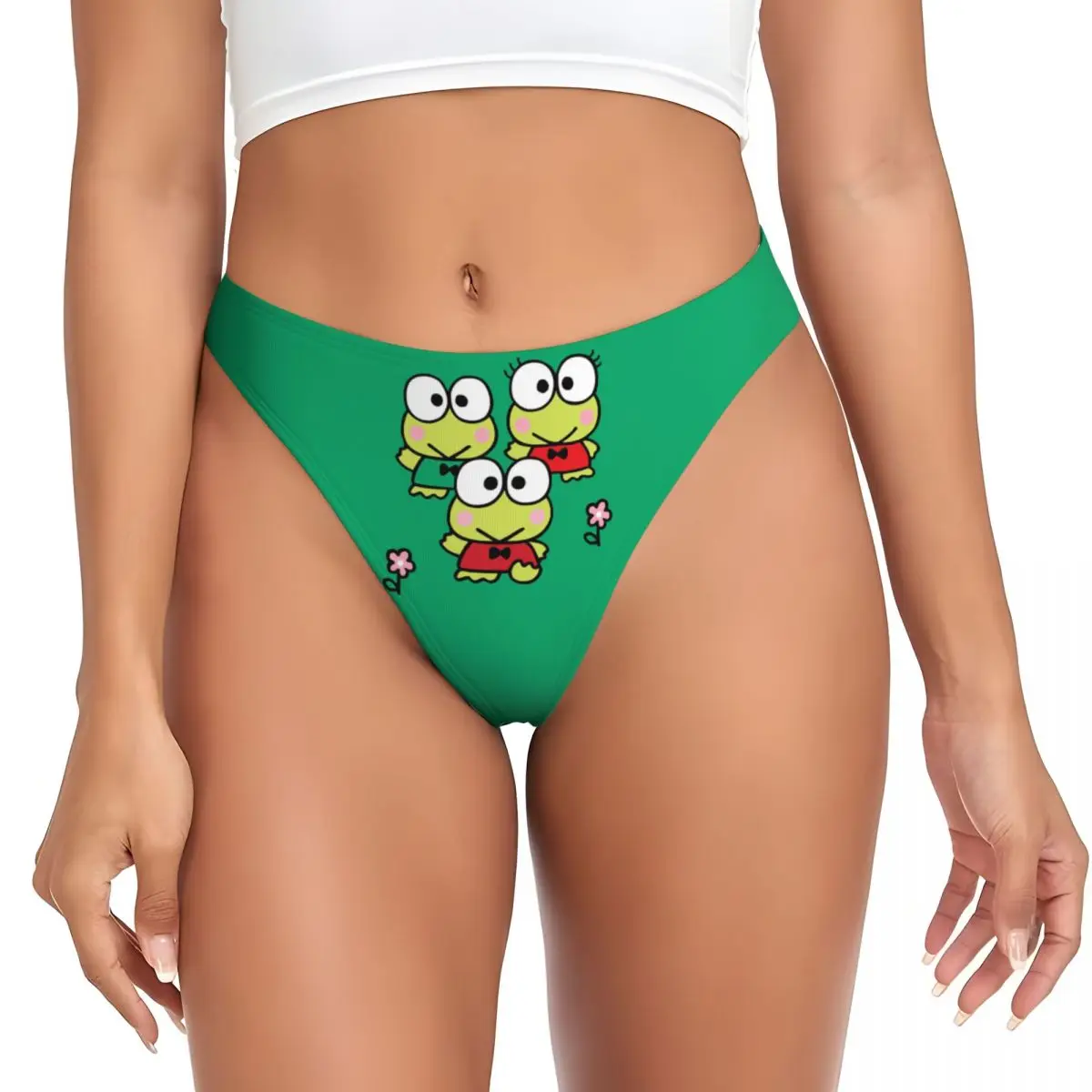 

Custom Kerokero Keroppi G-string Panties Women Breathable Thongs Underwear