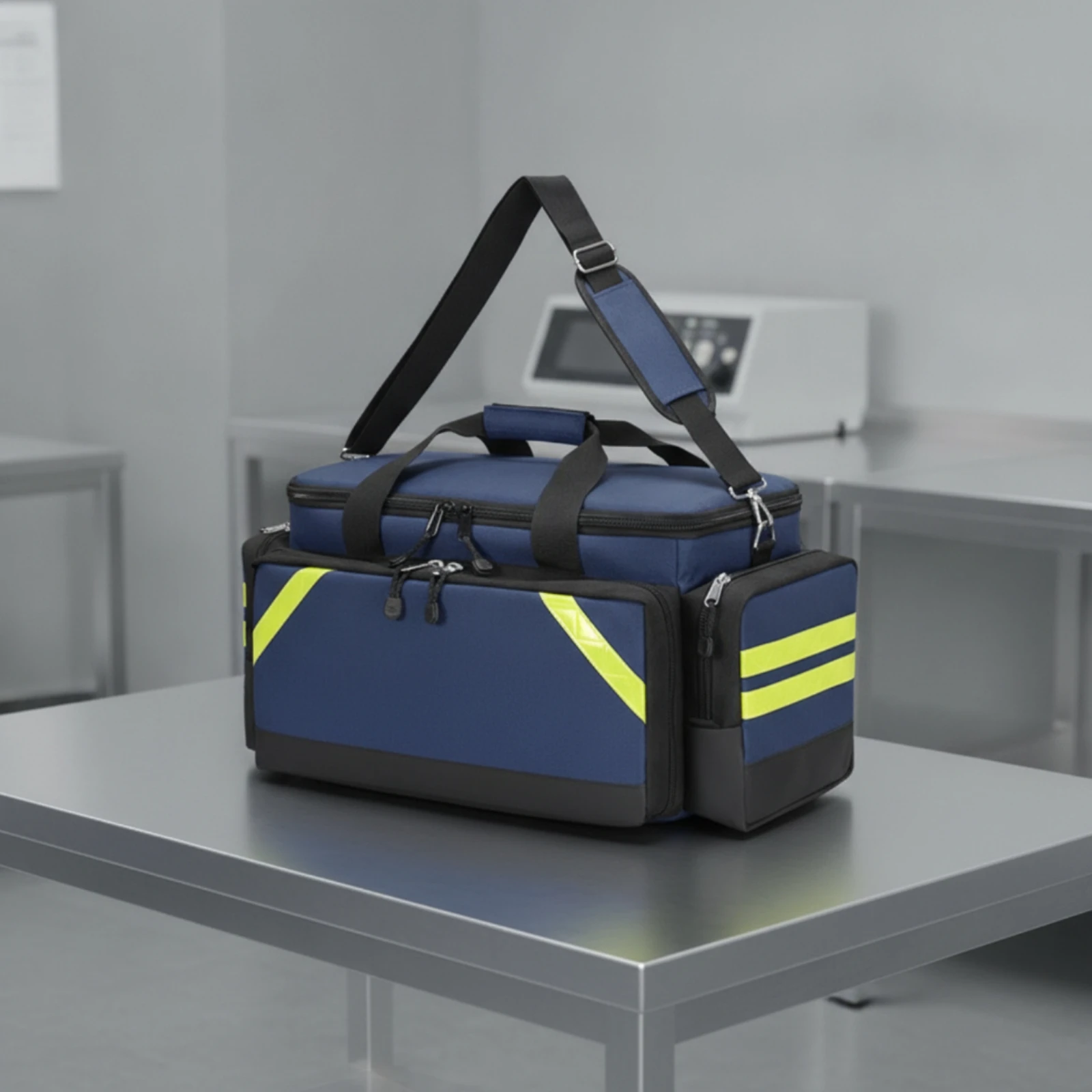 Emergency Supply Bag with Shoulder Strap Reflective Duffel Bag with Shoulder Strap Structured Zippered for Travelers, Car Trunk