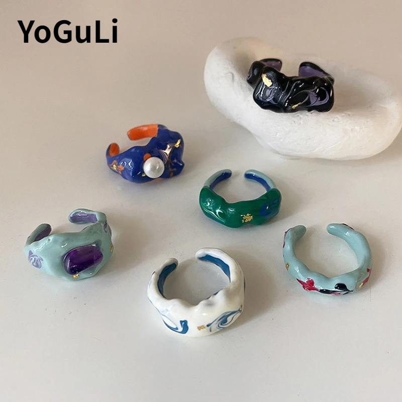 

Fashion Jewelry Vintage Temperament Irregular Open Rings For Women Party Gifts Exaggerative Accessories 2025 Trend New