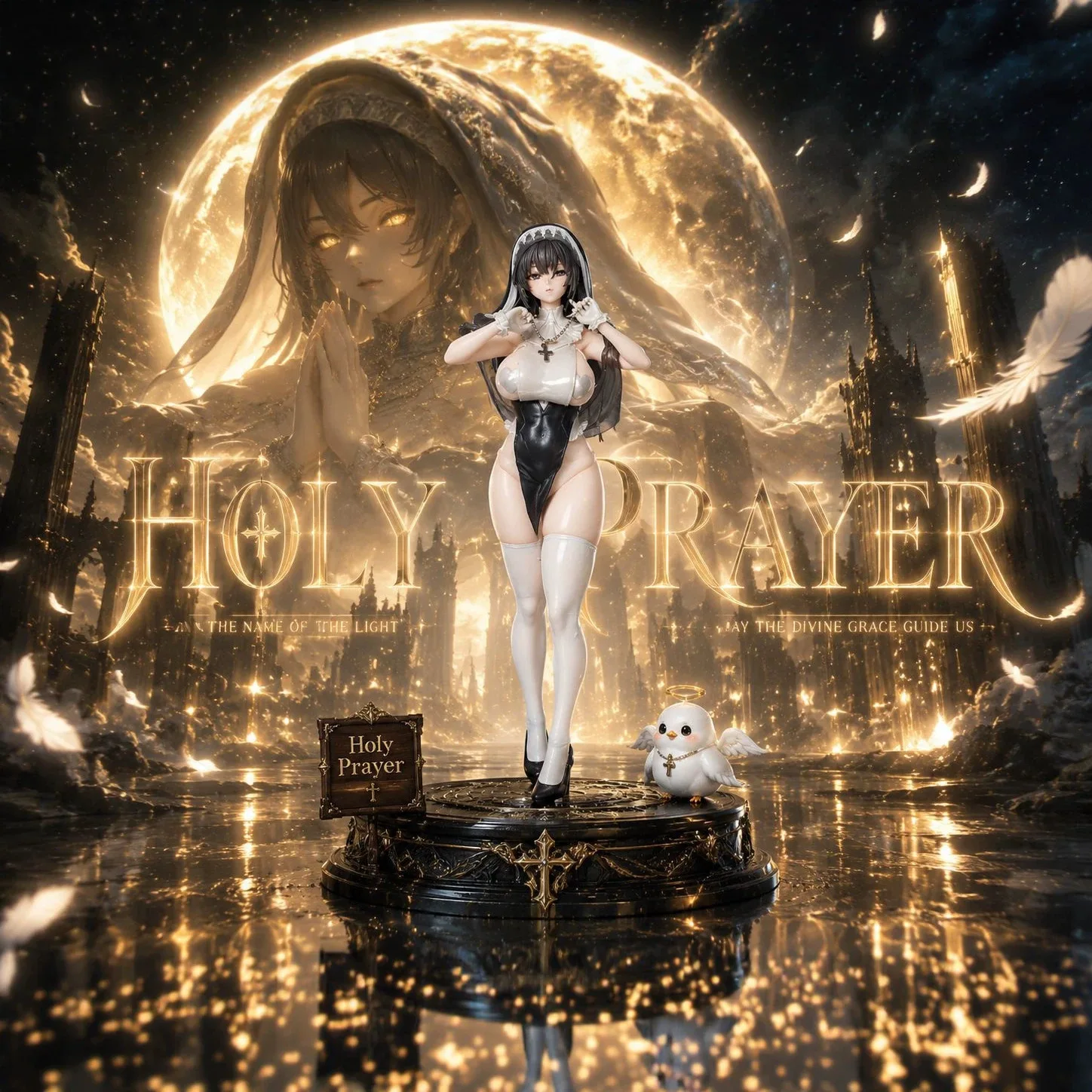 

Original Art Beautiful Girl Prayer Nun Cleaning Tools Anime Figure Statue Ornament Gift For Fans Adult Collectibles