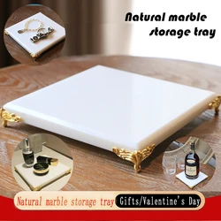 Natural marble display cosmetic Crafts jewelry decorate tray aesthetic feeling display household Valentine's Day