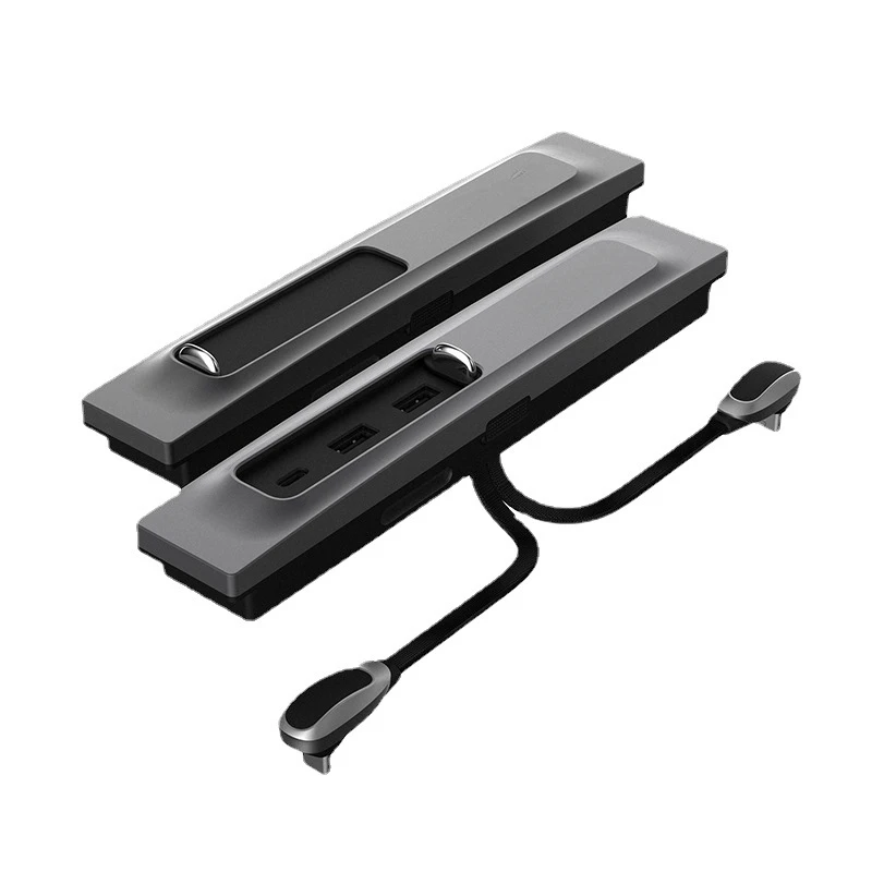 Carro USB Hub Docking Station, 3-em-1, Console Central, 27W de Carregamento Rápido, 3 Portas, Extensão Divisor Alimentado, Fit para Tesla Modelo 3, Y