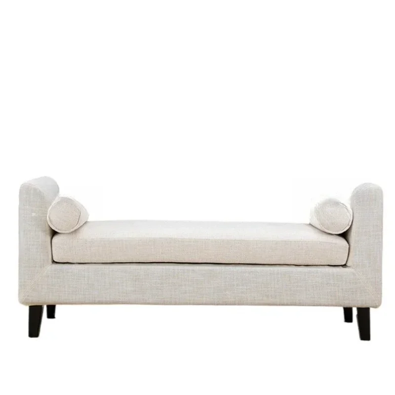 American solid wood bedside furniture stool living room fabric soft bag sofa stool, foyer shoe change