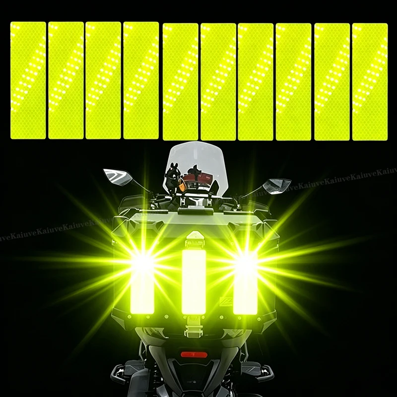 

Green Side Top Luggage Box Case Motorcycle Reflective Sticker Strips Anti-collision Decorative Night Safety Warning Strip