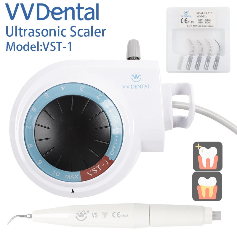 

VVDental Ultrasonic Scaler VST-1 for SATELEC/DTE Teeth Cleaning Whitening Dental Scaler Oral Cleaning With 5 Working Tips