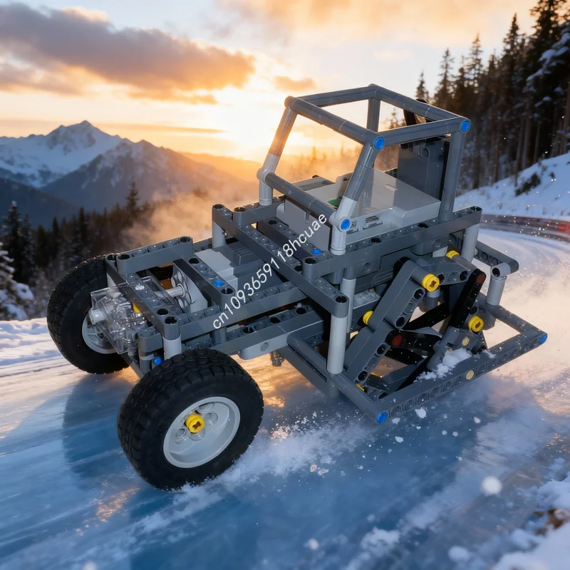 

409pcs MOC Technical Amoeba Wheel Tractor Model Building Blocks Construction Creative Idea Toy Christmas Gift Education Brick