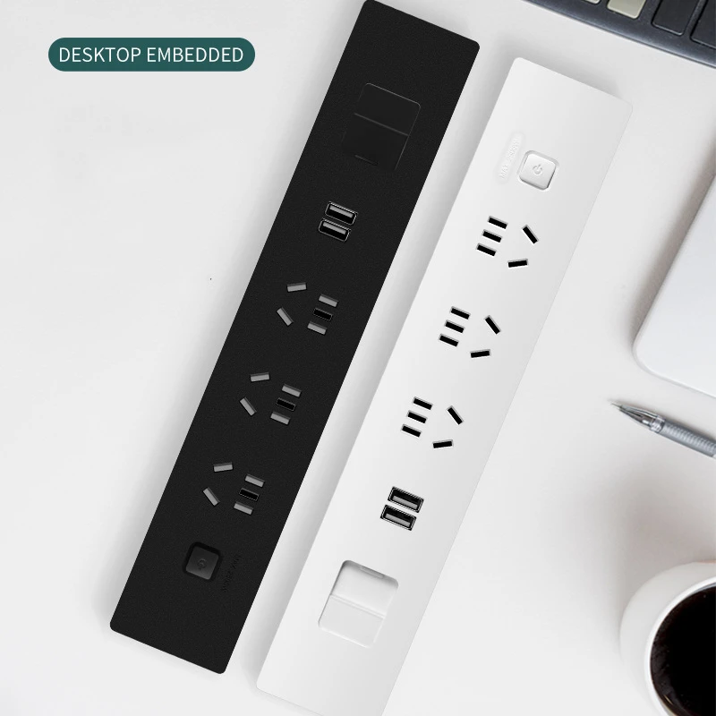 

Многофункциональная встроенная розетка, 3 розетки, 2 USB-встраиваемые удлинители, настольное питание, USB-зарядка, удлинительный кабель 1,6 м