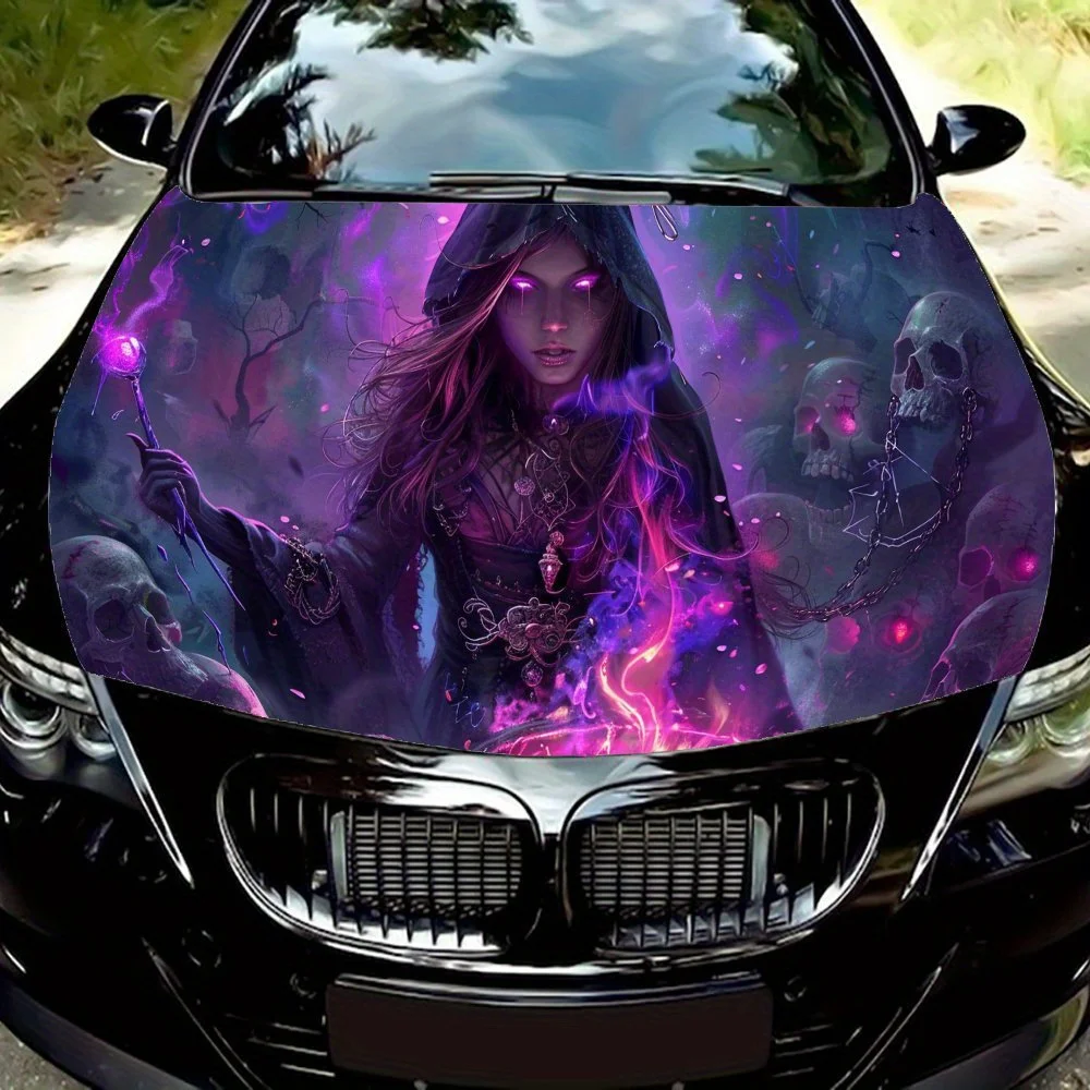 

Ghostly Purple Magic Shadow Car Vinyl Wrap, PVC Waterproof Car Hood Vinyl Wraps Sticker, Self-Adhesive Scratch-Resistant Sticker