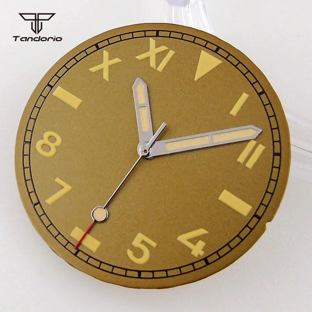 29mm Uhr Kalifornien Zifferblatt Zeiger Set leuchtende Ersatzteile passen nh35 nh36 eta2824 pt5000 miyota82 Serie dg2813 Uhrwerk