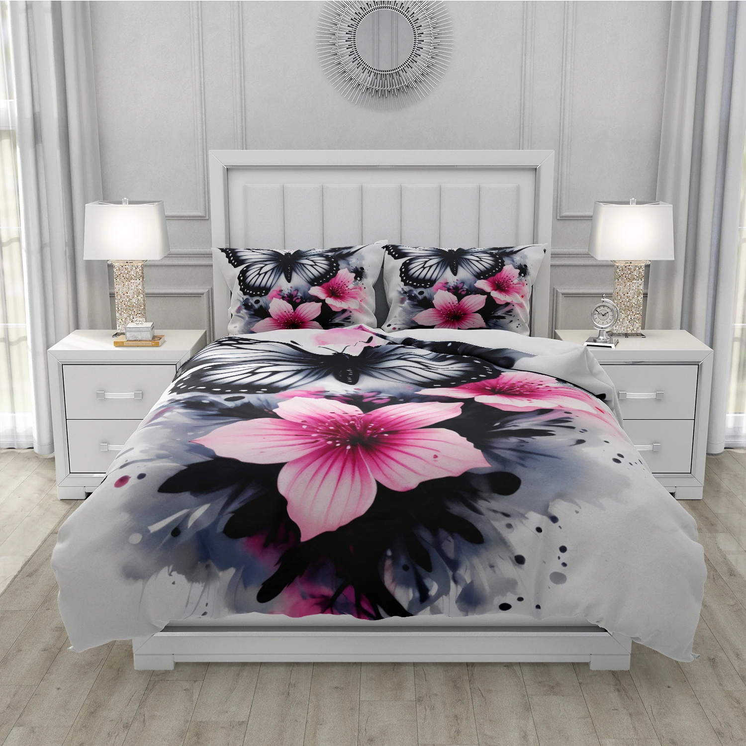 Set Seprai Kupu-kupu Putih dan - Home Textiles Europe ulasan dan harga