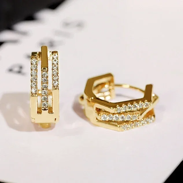 

PONYKISS 925 Sterling Silver Zircon Minimalist Geometric Hoop Earrings for Women Classic Fine Jewelry Irregular Accessories