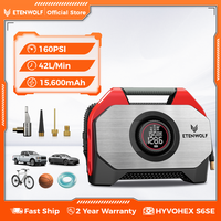 New ETENWOLF S6SE Portable Air Compressor 100% Duty Cycle & Dual Cylinder 19200 mAh Car Tire Inflator Bicycle pump Air pump