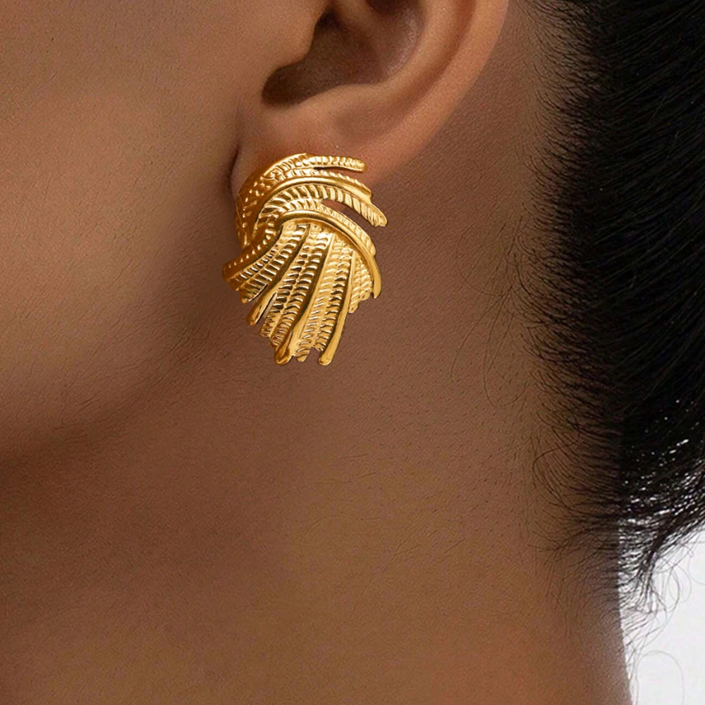 

Stainless Steel Earrings Vintage New Fashion Design Geometric Alien Spiral Earrings For Women Jewelry Commuter Party Pairing