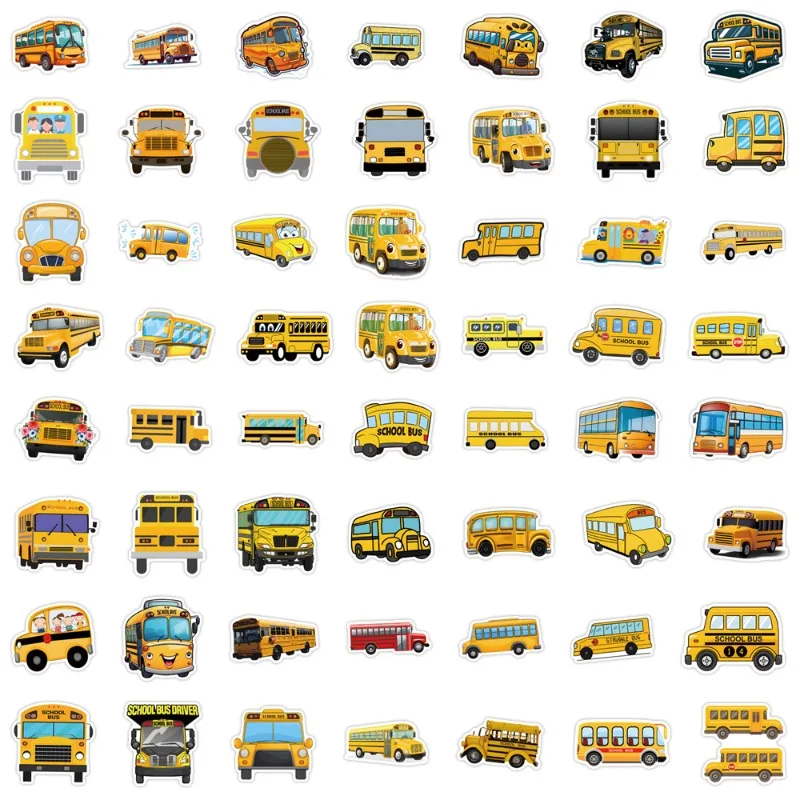 110pcs Cartoon Personality School Bus Creative Graffiti Decorative Stickers