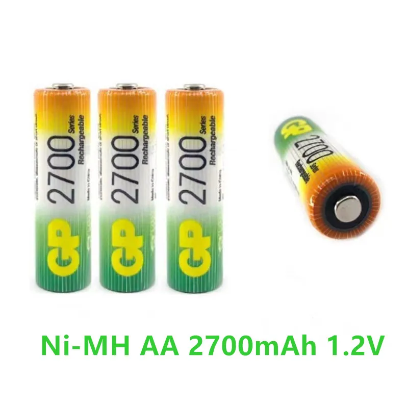 Solar battery Ni-MH AA 2700mAh 1.2V GP rechargeable battery large capacity for KTV microphone, wireless mouse, solar light, toy