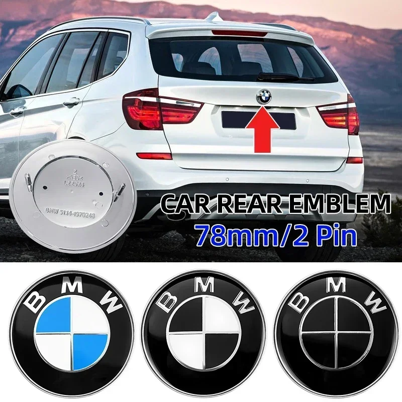 1шт 78мм 51141970248   Автомобильная эмблема, значок с логотипом на заднем багажник, аксессуары для стайлинга для BMW E66 E53 X5 E46 E39 E38 E90 E60 E36 F30 F20 F10
