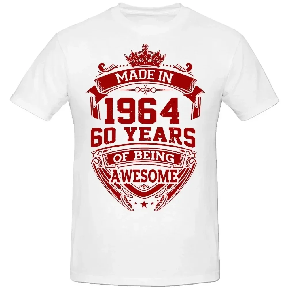 Men Women Birthday Anniversary Funny T-shirts Made In 1964 60th 60 Years Old Vintage Cotton T Shirt Gift Short Sleeve Tee Tops