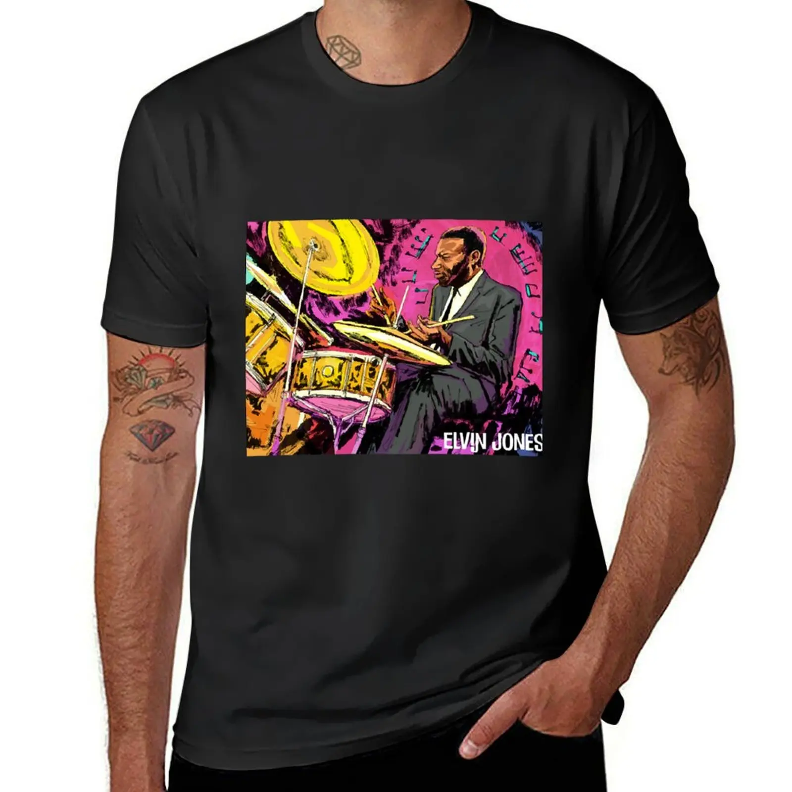 Elvin Jones T-Shirt graphics anime summer top mens plain t shirts