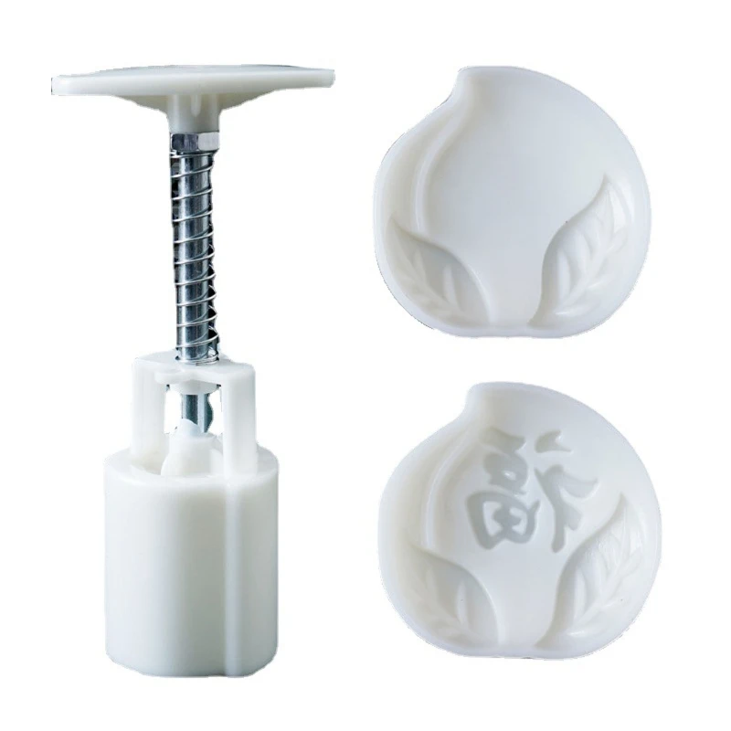 

30g Peach Shaped Plastic Mooncake Molds Mooncake Stamp DIY Baking Accessory