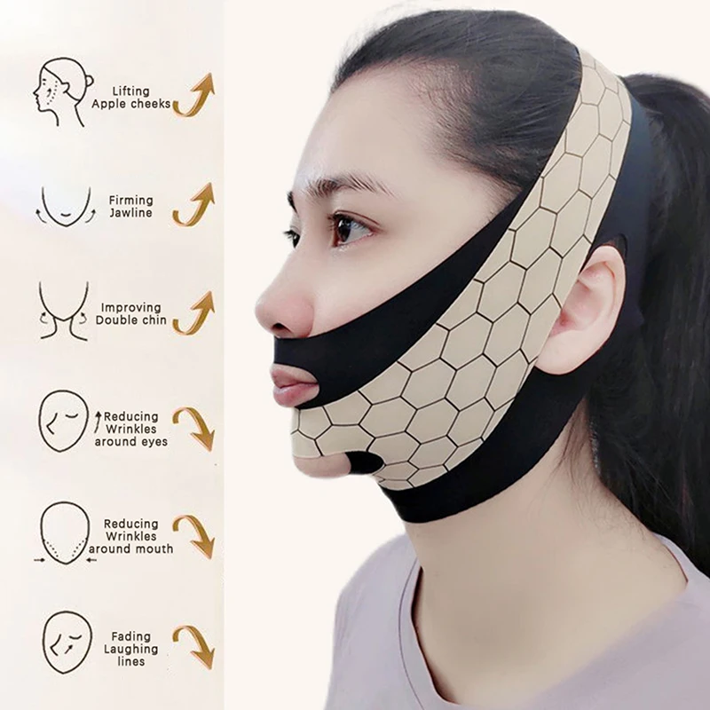Kin Wang Afslankverband V-vorm V-lijn Lifting Masker Gezicht Lifting Anti Rimpel Band Band Slaapmasker Schoonheid Gezondheid