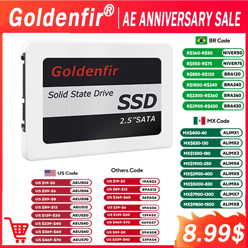 Goldenfir الأصلي T650 SSD 2.5 تخزين محمول رائجة البيع 128 جيجابايت أفضل سعر للألعاب