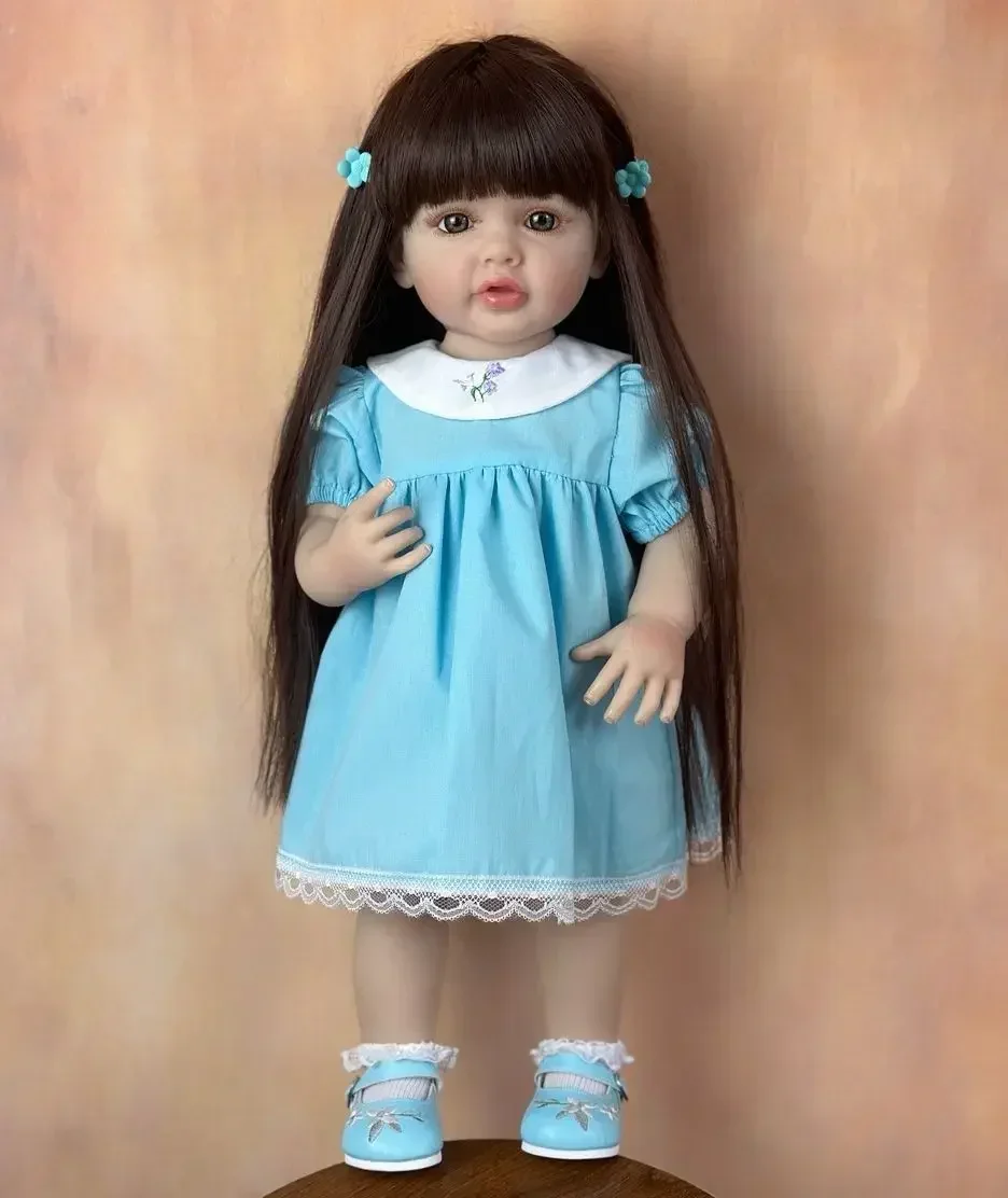 

55 CM Lifelike Full Body Silicone Reborn Girl Baby Doll 24 Inch Newborn Princess Toddler Bebe Birthday Gifts for Child