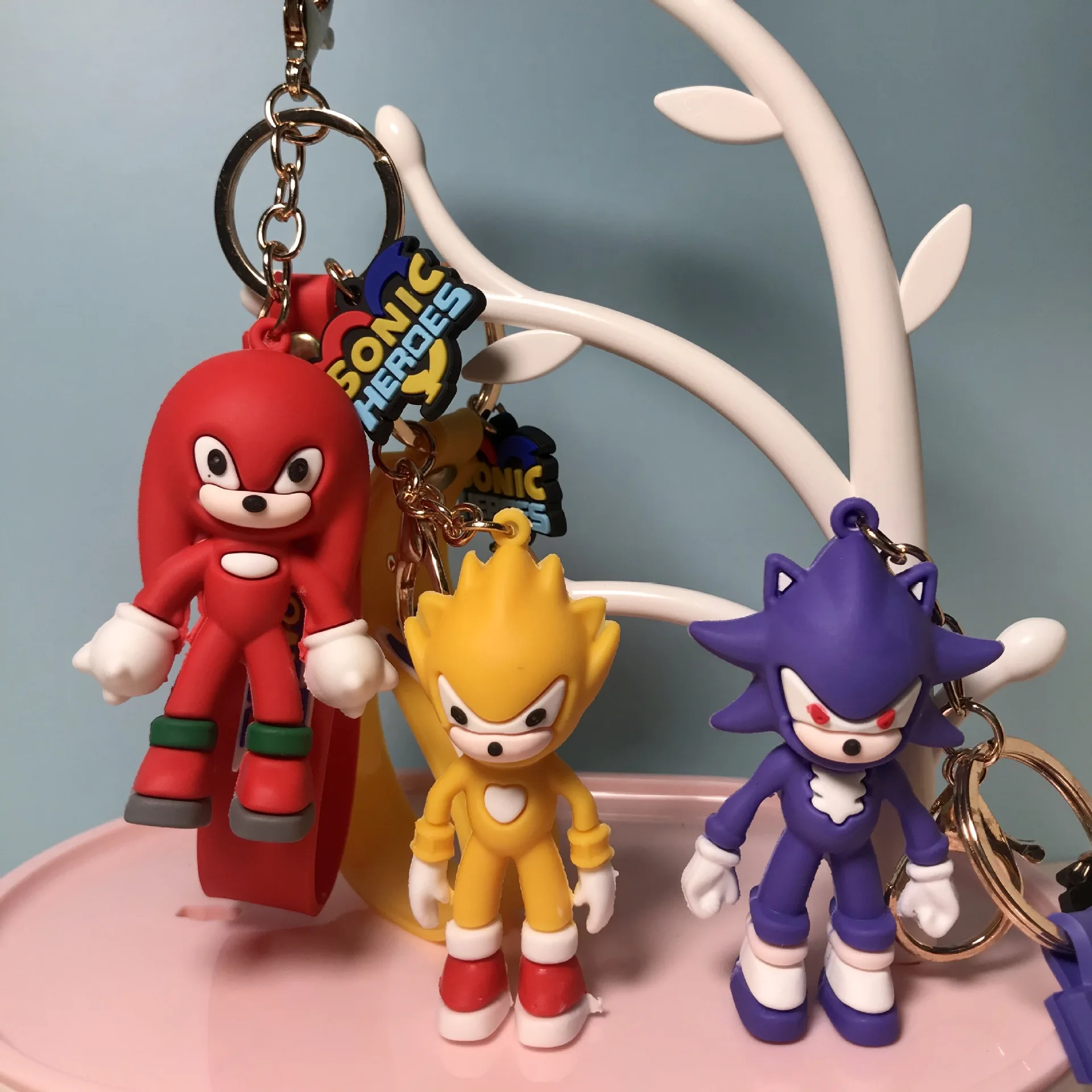 Sonic Mouse Key Chain Bag Pendant Cartoon Silicon Jewelry Anime Attachment Drop Glue Doll Pendant Car Couple Key Pendant