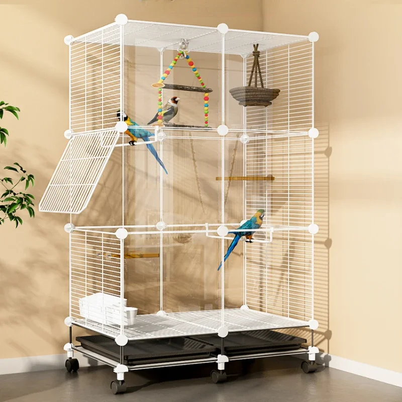 Breeding Canari Bird Cages Outdoor Large Budgie Parrot Stand Bird Cages Feeder Pigeon Cage Pour Oiseaux Pet Products YY50BC