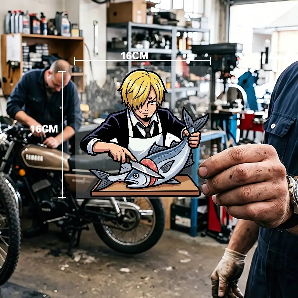

One Piece Sanji Waterproof Stickers For Decorating Car Windows Motorcycles And Computers.