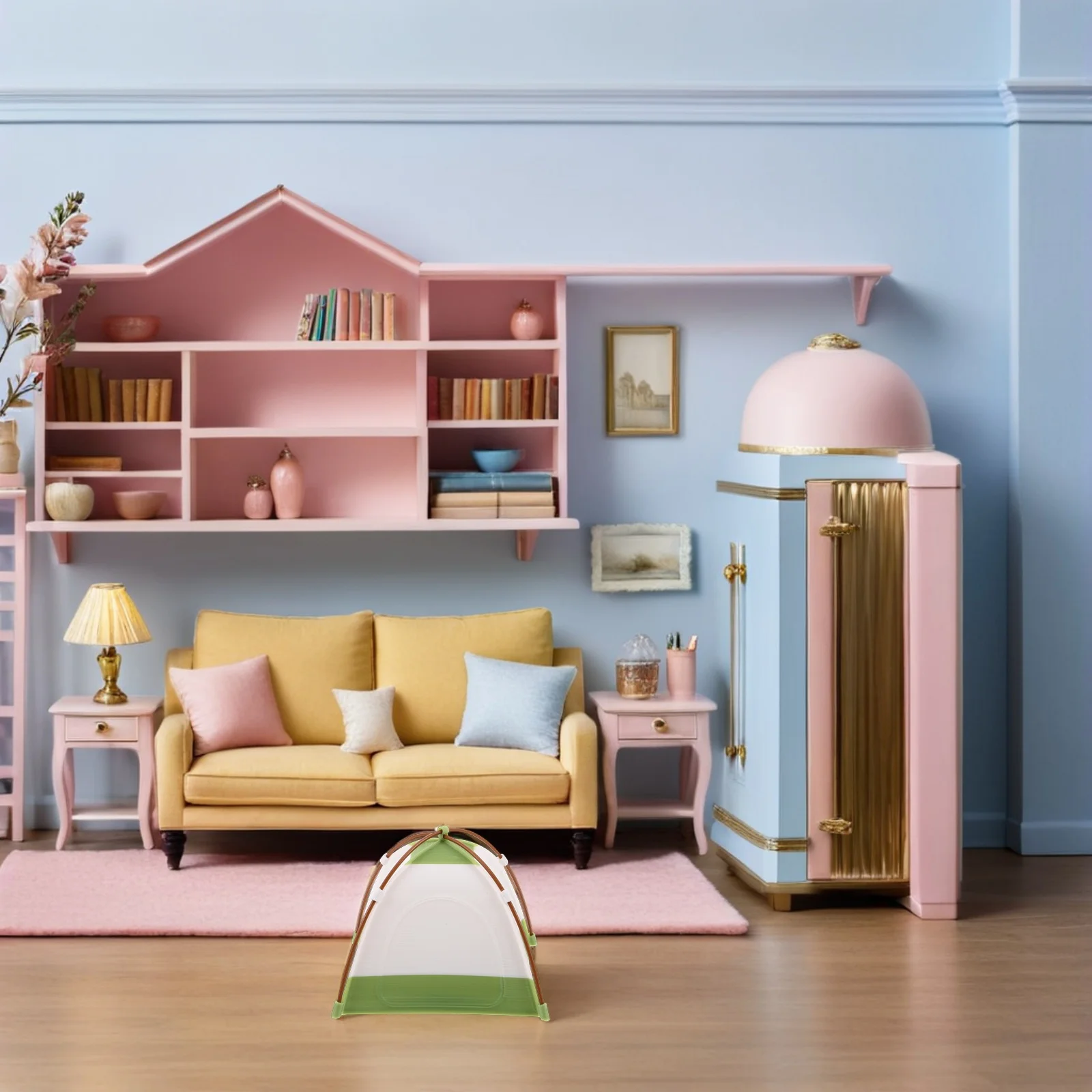 1 pz Tenda per casa delle bambole in miniatura Scala 1:12 Realistica campeggio all'aperto per la decorazione della casa giochi Piccoli mobili Mini oggetti di scena per fotografia