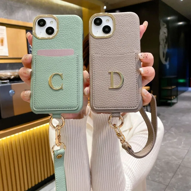 Personalizado nome carta caso de telefone para iphone 13 12 11 pro max design simples moda titular do cartão protetor capa