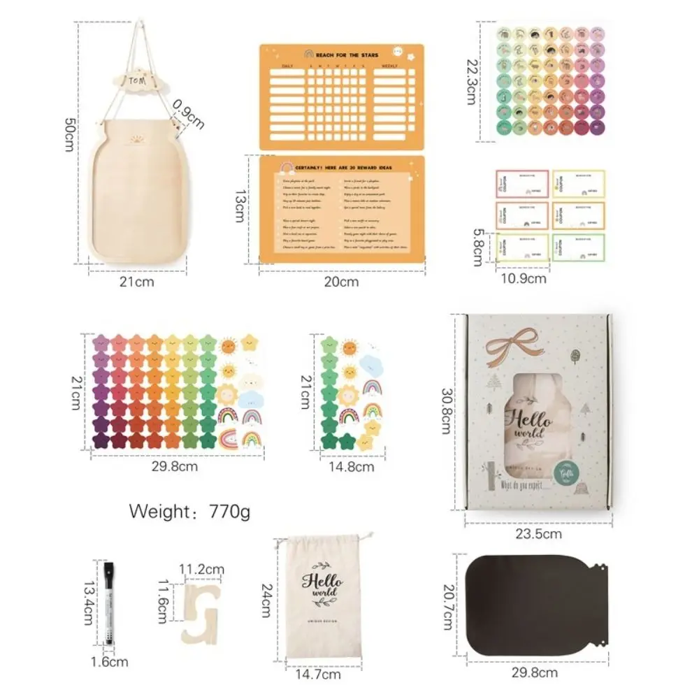 별이나 도넛 모양 나무 보상병 교육용 액세서리 행동 차트 어린이 보상병 집안일 차트