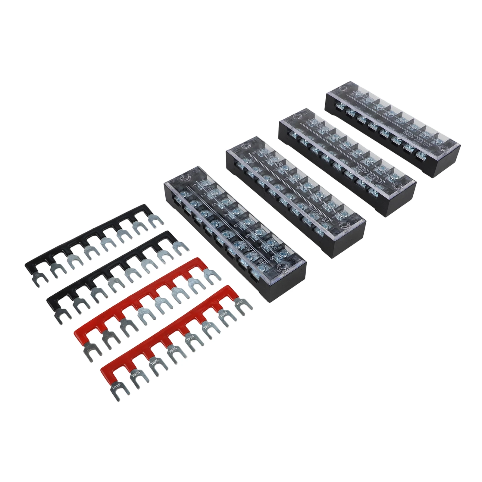 25A Terminal Block Set Electrician 600V 25A Terminal Compatible With for spade Connectors Flame Retardant Materials