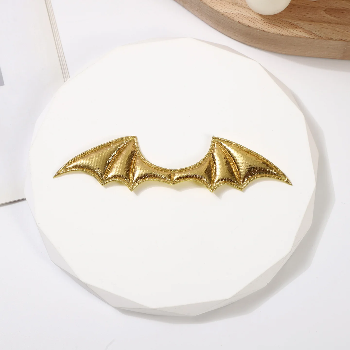 50 Stück/Los 10*2,5CM Dämonische Fledermausflügel Gepolsterte Applikationen für DIY Halloween-Kostüm Vampir-Haarspangen-Dekoration Patch – Detail 3