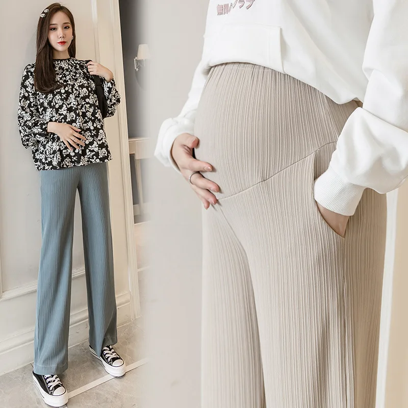 Maternity Clothings Thickened Belly Pants Clothes for Pregnant Women Casual Pants Loose Maternity Pants