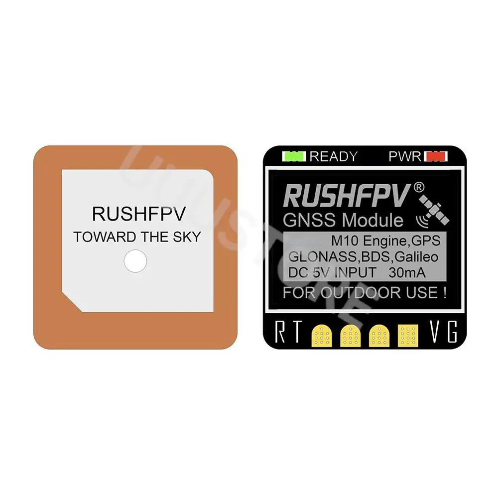 MINI M10 UBX NMEA RUSHFPV GNSS módulo GPS de protocolo Dual antena cerámica integrada para avión RC FPV largo rango de piezas de bricolaje