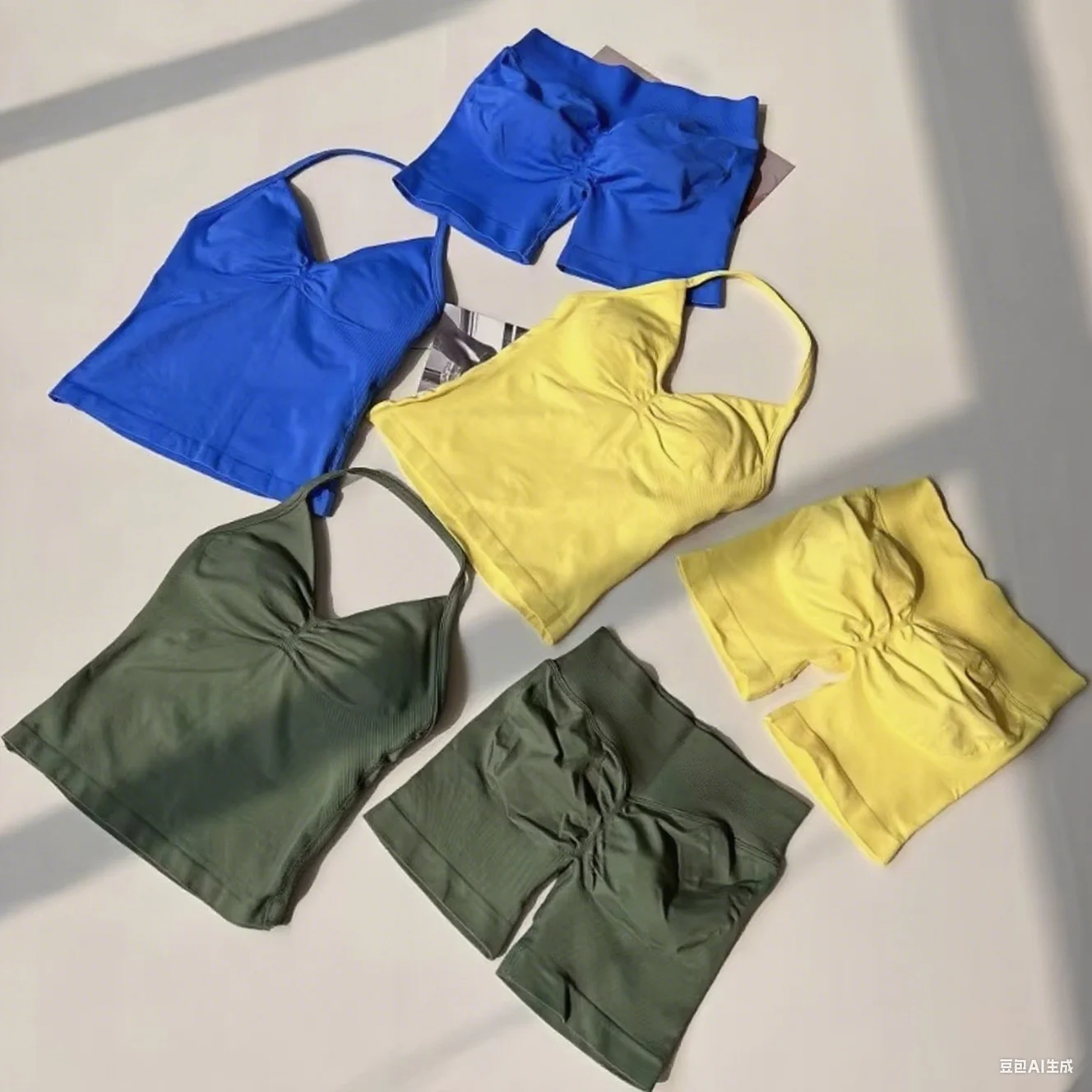 

2025 New set of simple design sports yoga shorts seamless grab butt sports fitness shorts hip lift stretching fitness clothes