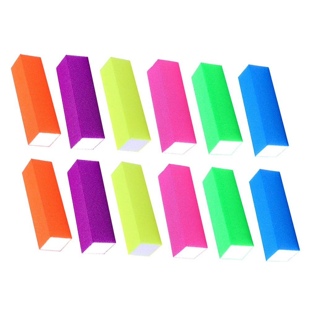12Pcs Manicure Nail Files Buffers Sponge Polishers Durable Portable Easy Use for Home Salon Nail Files Manicure Supplies