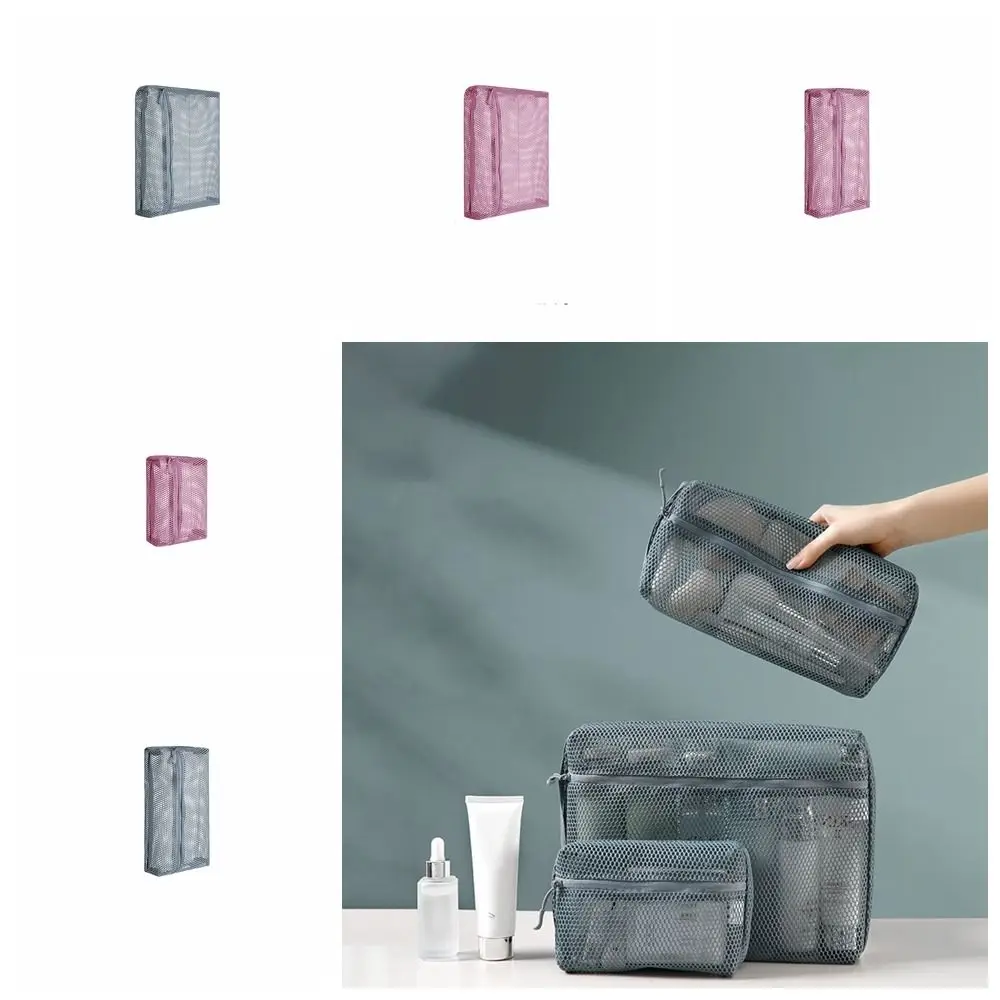 

Zipper Mesh Makeup Bag Lipstick Bag Transparent Mesh Cosmetic Bag Organizer Case Lightweight Storage Toiletry Bag Travel