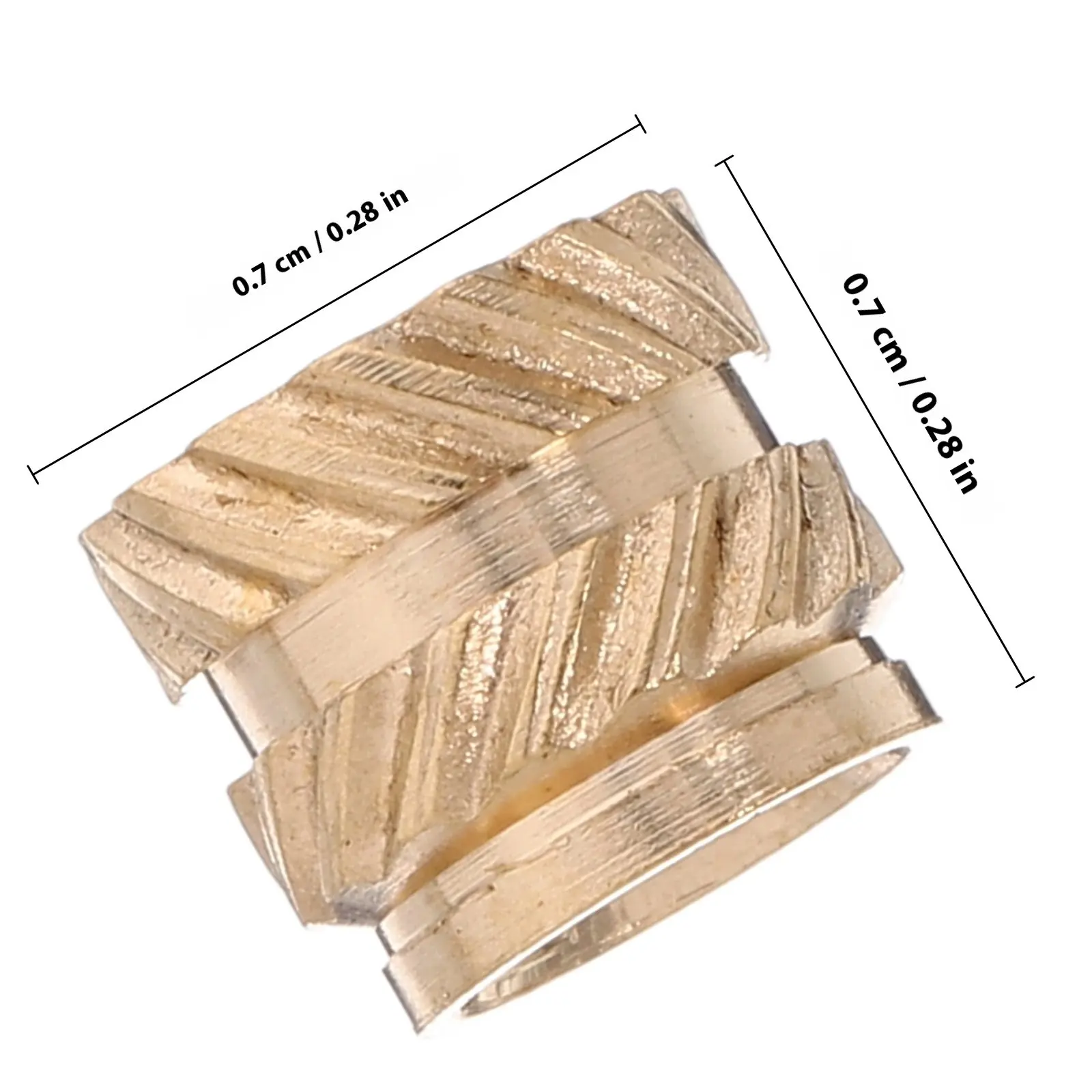 60Pcs Brass Copper Heat Set Thread Inserts M5 Double Helical Knurled Nuts for 3D Printing Woodwork Metal Secure Connection