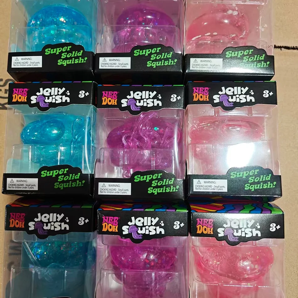 TK Trending Fuzz Ball Jellyfish Squishy Blind Box Random Color Soft Stress Relief Toy Cute Relax Squeeze Sensory Toy Squishies