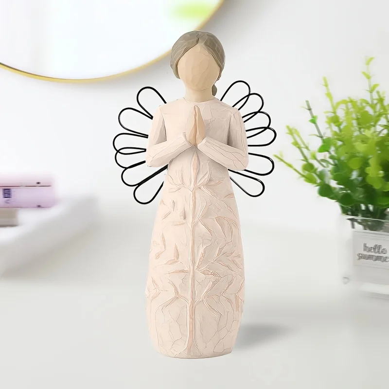 Angel worship female Home sculpture art Living Room Bedroom table decoration Resin crafts Room decoration supplies