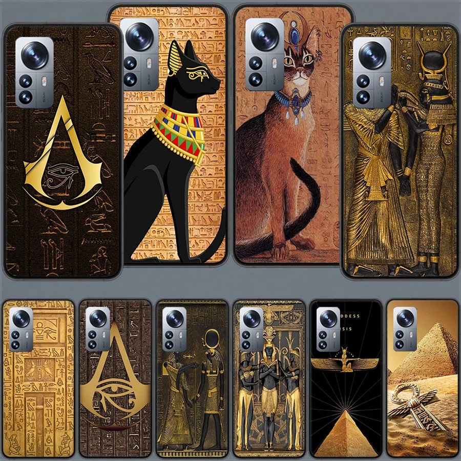 Egypt Pharaoh Mural Phone Case For Xiaomi Poco X6 X5 Pro 5G X4 F4 GT X3 F6 M5 M5S M4 M3 F5 F3 F2 F1 Mi Note 10 Lite Cover Capa