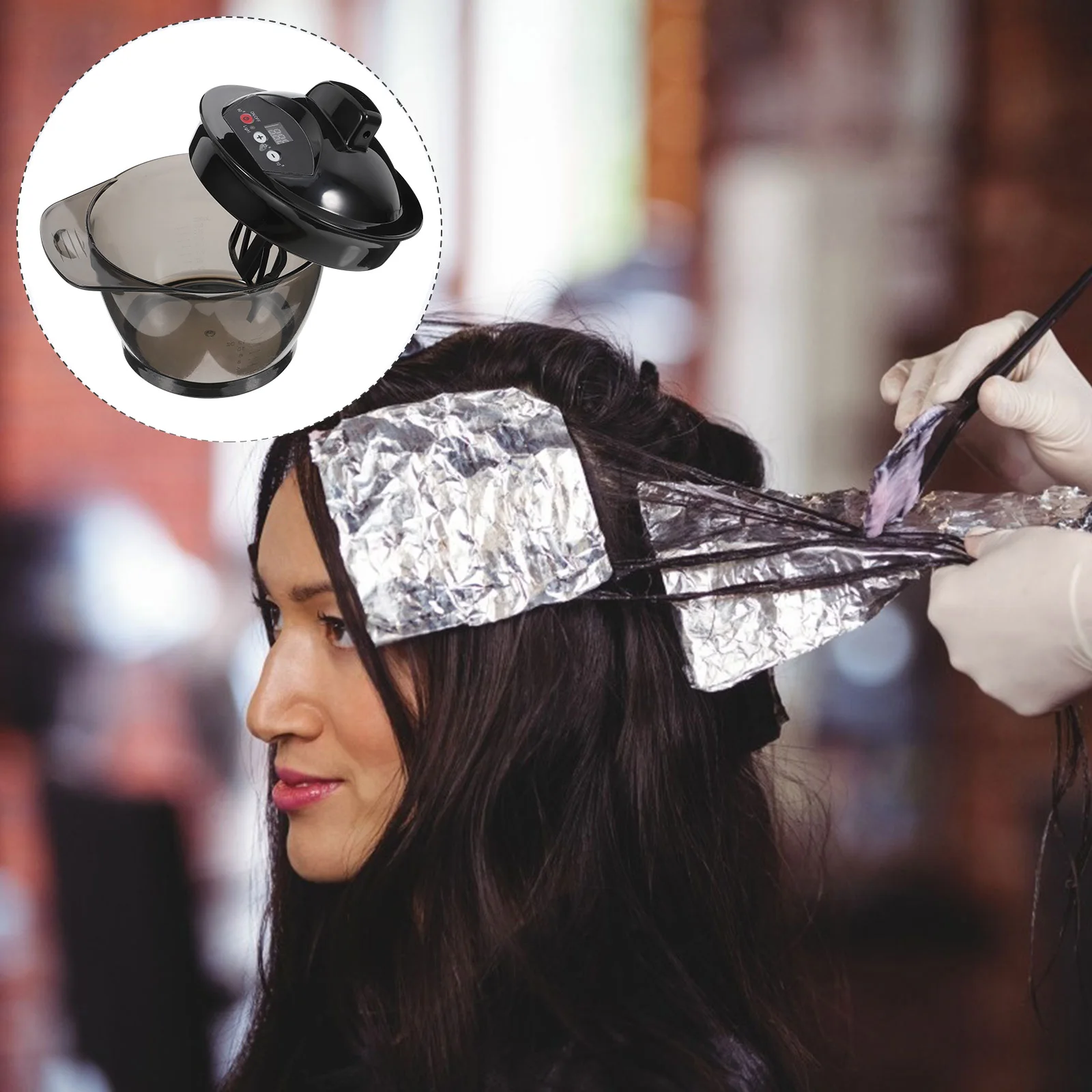 

1Set Electric Hair Color Mixer Kit Transparent Automatic Stirrer For Fast Dye Mixing Easy Clean Up Salon Home Use Hair Coloring