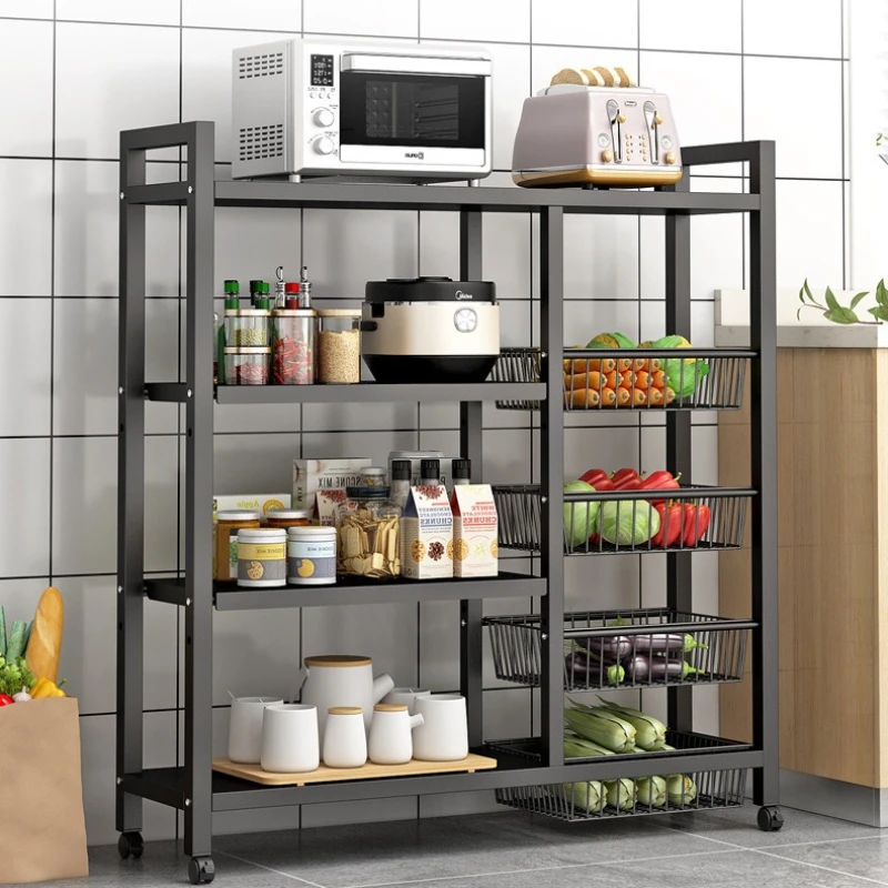Kitchen storage rack Floor-to-ceiling multi-layer household fruit and vegetable basket storage rack Multifunctional storage rack
