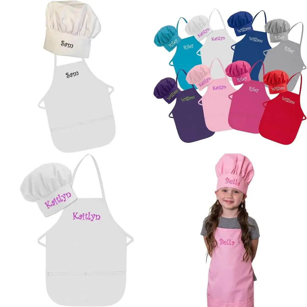 

Custom Embroidered USA-Made Child Apron and Hat Set for Toddlers and Kids