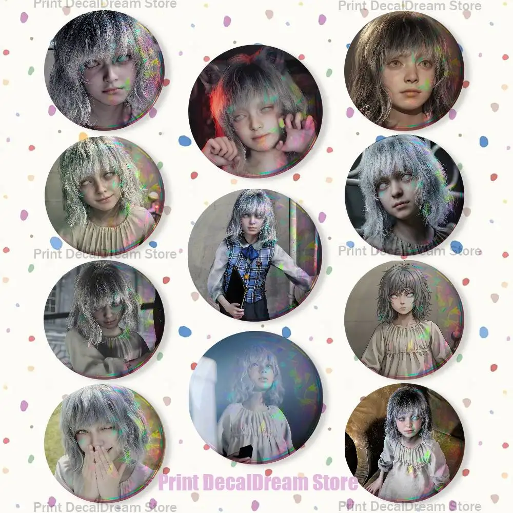 

RE9 Emily R-Resident 22mm,32mm,42mm,58mm,75mm Round Badge Brooch for Various Clothing Backpacks Jewelry Accessories Gift