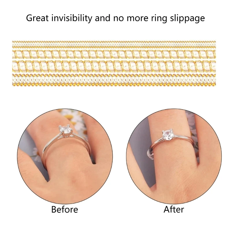71Pcs Rings Sizer Adjuster for Loose Rings with Rings Size Measuring Tool Plug In Invisible Rings Guards Tightener